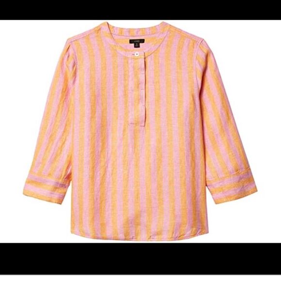 J Crew Striped Linen Tunic NWT - Picture 1 of 9